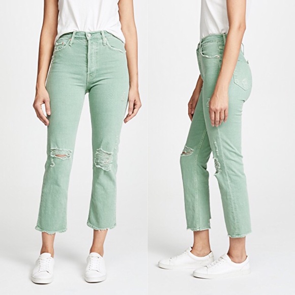 MOTHER Pants - Mother NWT The High Waisted Tomcat Chew Mint Jean*